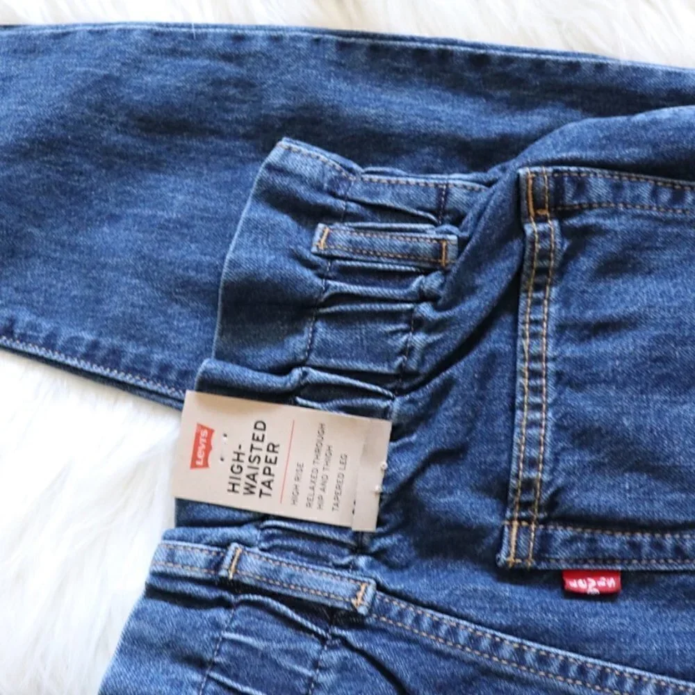 NEW Levi's High Rise Dark Wash Paperbag Denim Jeans Size 24 - Picture 8 of 9